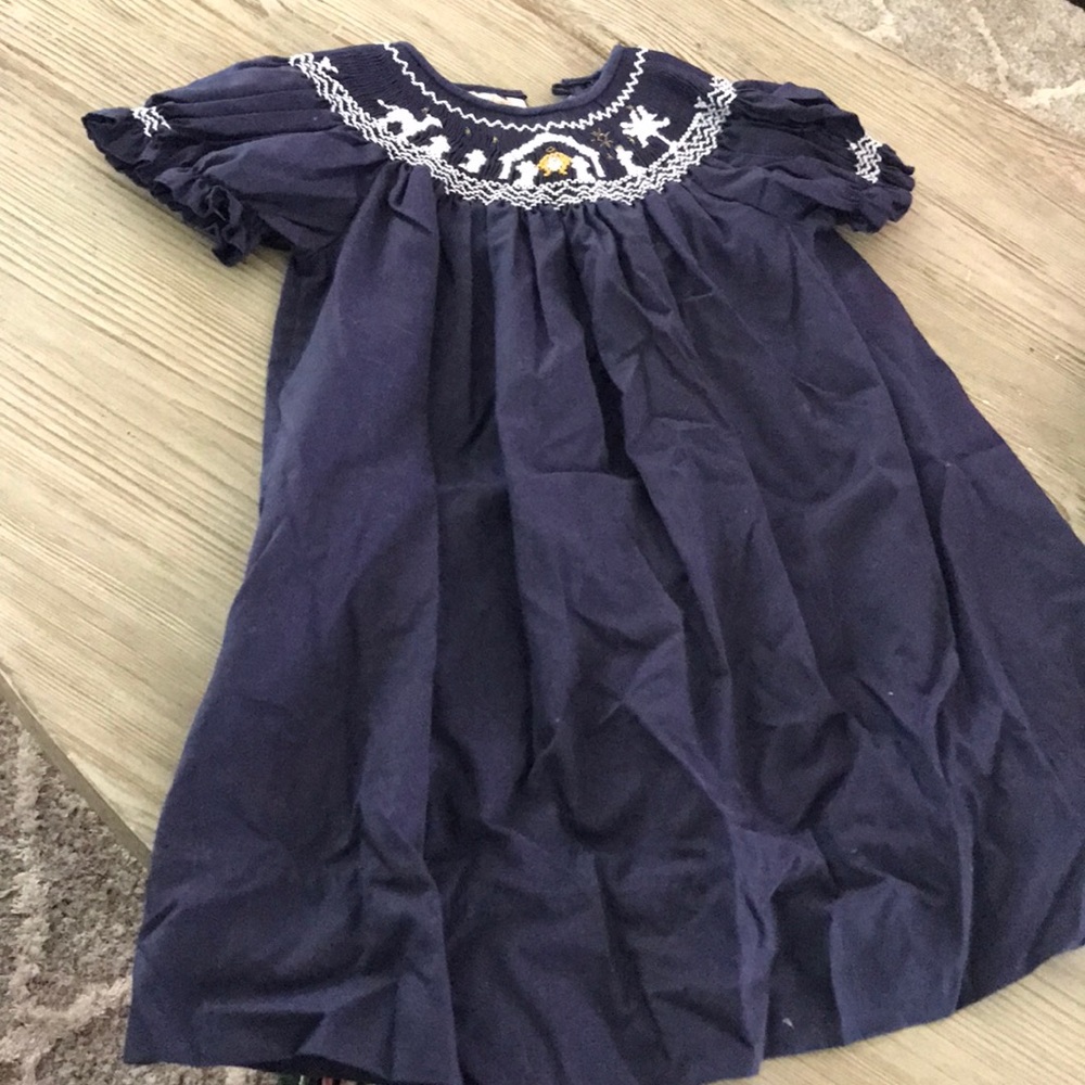 Rosalina Manger Scene Christmas Smocked Dress